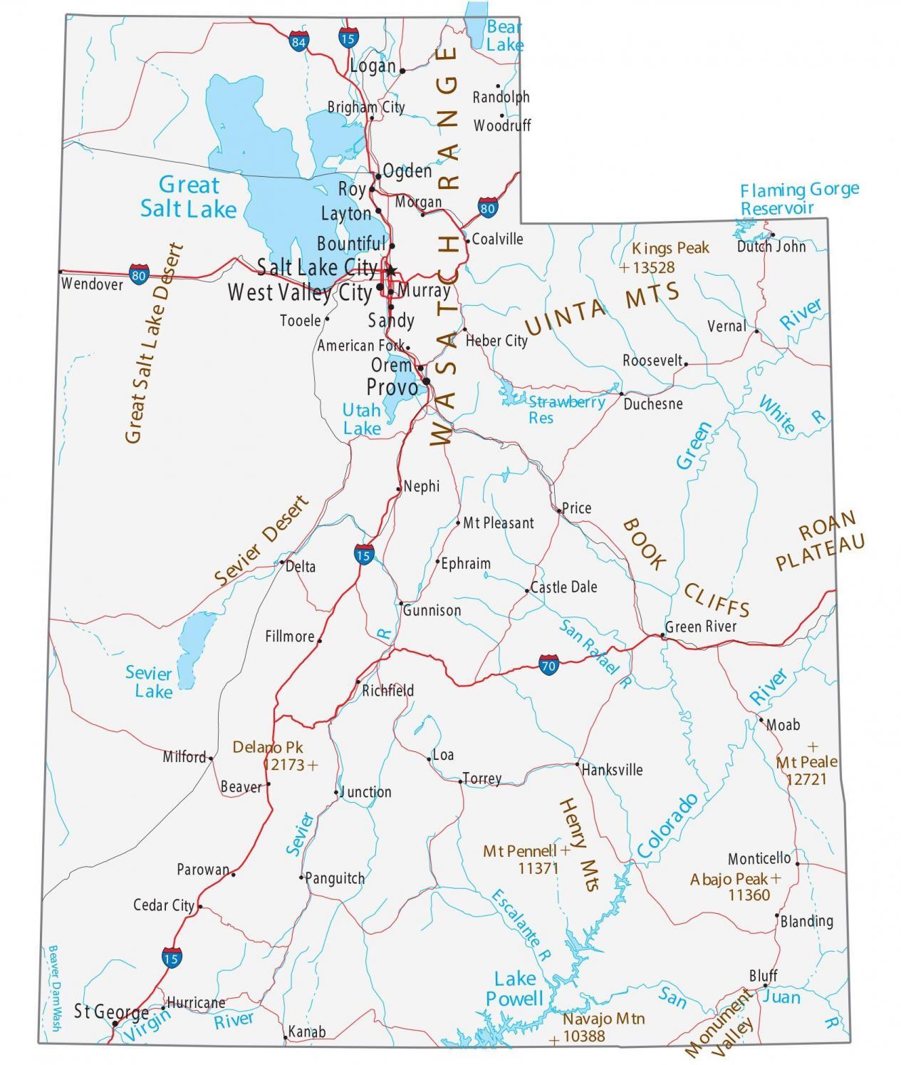 Map of Utah