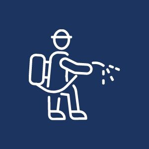 Pest control guy spraying as an icon